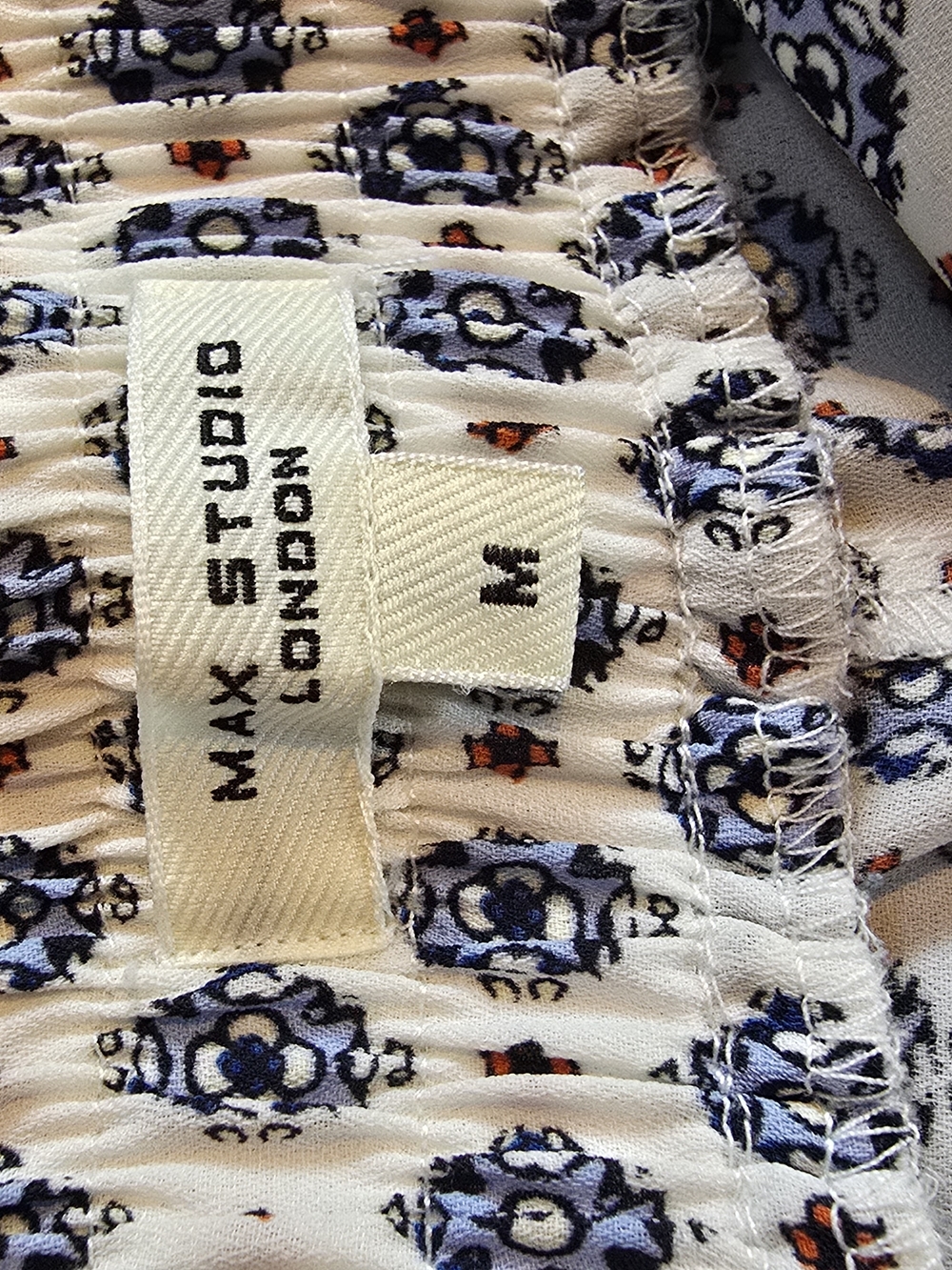 Blue & Cream Floral Shawl & Wide-Leg Pant Set โ Size M - Picture 5 of 9